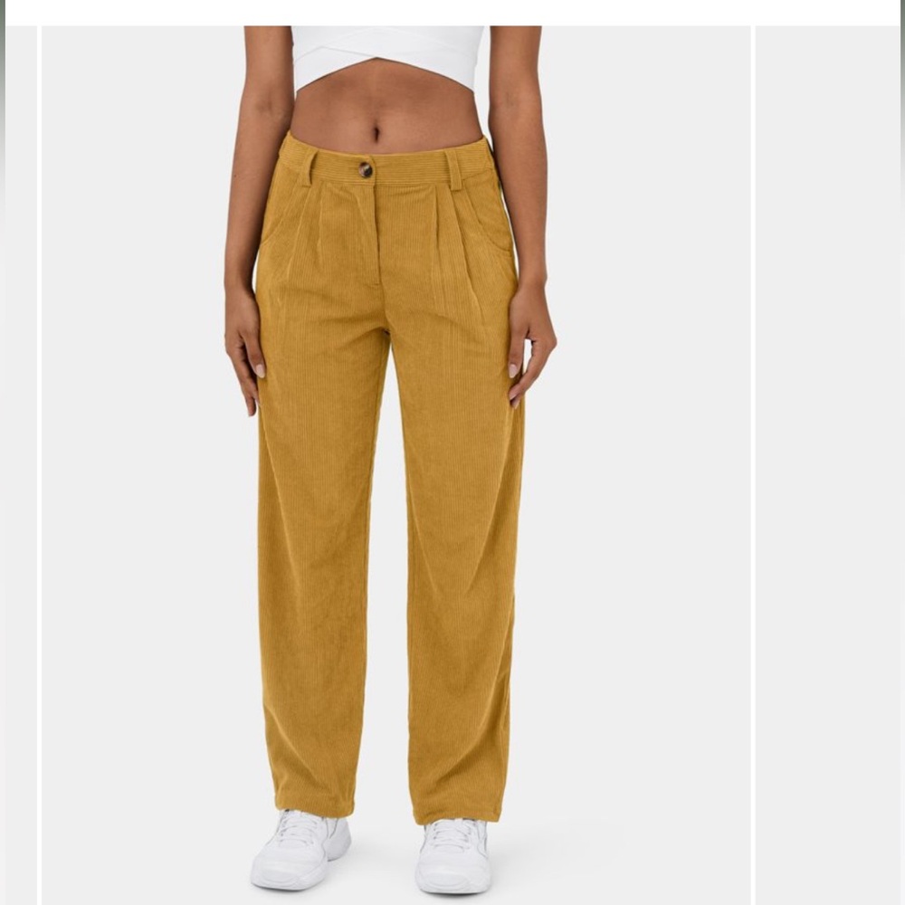 Mustard corduroy wide leg pants